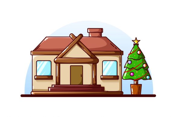 Big House and Christmas Tree Illustration Review