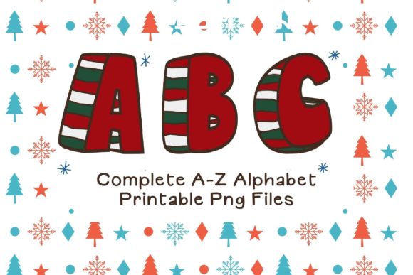 Christmas Alphabet Clipart for Editorial and Web Design
