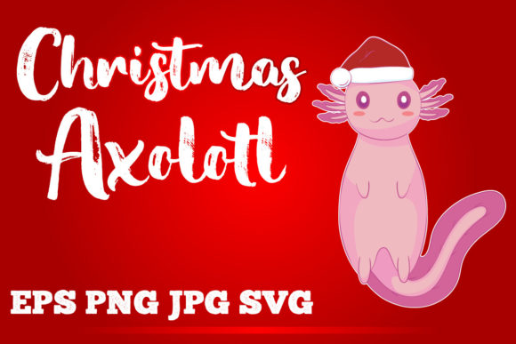 Christmas Axolotl Illustration for Blog and Web Design