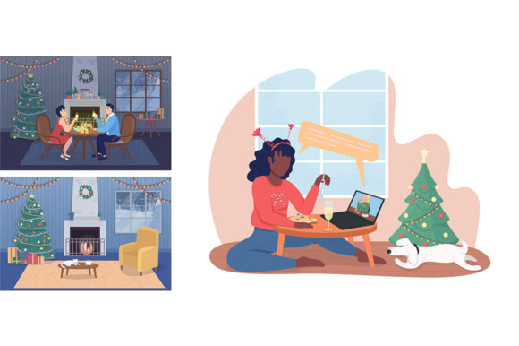 Christmas Dinner Vector Illustration Set for Creative Projects