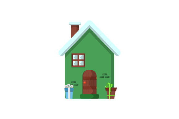 Christmas House Decoration Illustrations for Festive Web Content