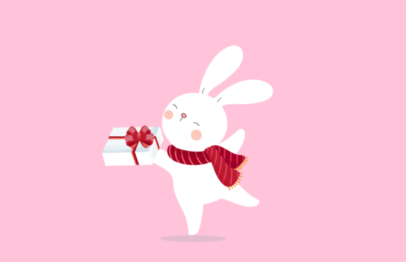 Christmas Rabbit Xmas Illustration for Creative Projects