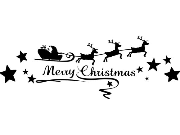Christmas Silhouette Sleigh Illustrations for Festive Branding