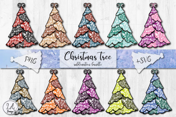 Christmas Tree Sublimation SVG Bundle for Illustrations