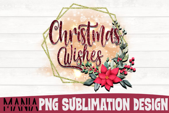 Christmas Wishes Sublimation Design PNG for Website and Editorial Use