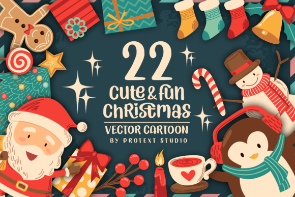 Cute Fun Christmas Illustrations for Handmade Creations