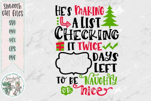 He's Making a List Christmas Countdown Illustrations