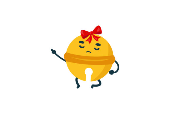 Kawaii Bell Angry Cute Christmas Vector Illustration