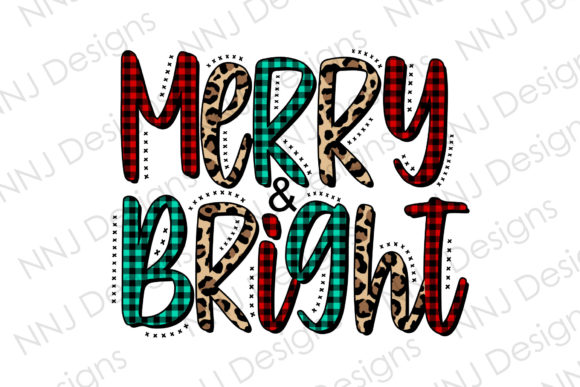 Merry and Bright Christmas PNG Clipart for Branding