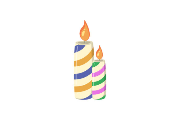 Merry Christmas Candle Designs Illustrations