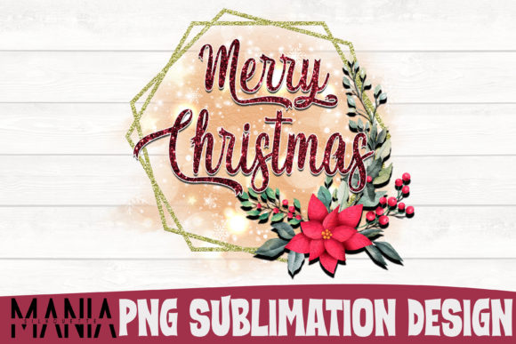 Merry Christmas Sublimation Design PNG for Branding and Packaging
