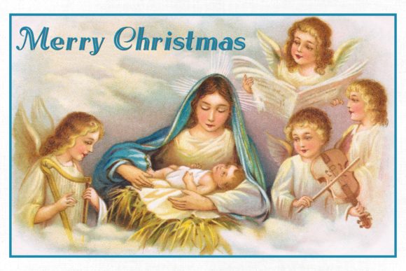 Merry Christmas Vintage 102 Illustrations
