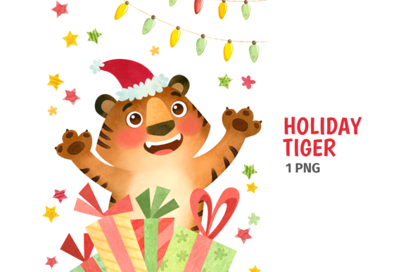 Tiger Christmas New Year 2022 Clipart for Branding