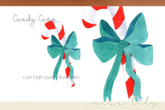 Vintage Christmas Candy Cane Illustration