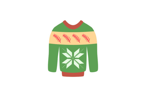 Warm Snow Green Dress Illustration for Seasonal Design